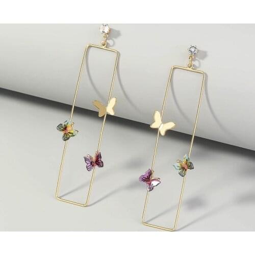 2020 New Stylish Butterfly Fashion Golden Pin Post Hoop Earrings