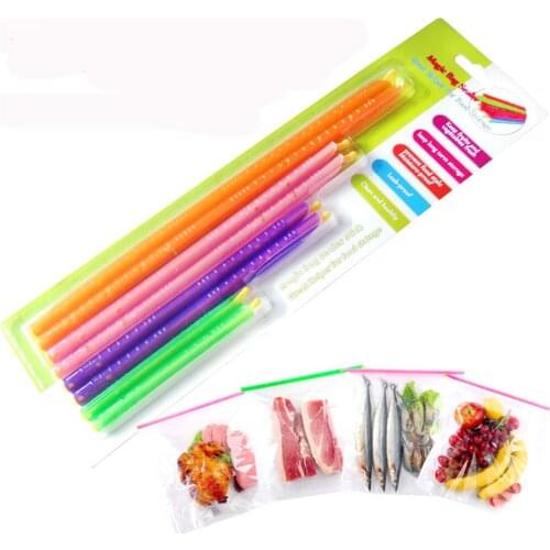 5 packs Magic Bag Sealer Stick Refrigeration Tools And Equipment Food Bag Sealing Clip Fresh Lock Stick Gift Packing
