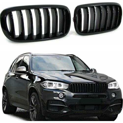For BMW X5 F15 2013-2018 1pair Car Auto Sport Style Radiator Grille Kidney Grill Black Glossy DIY Parts Accessories
