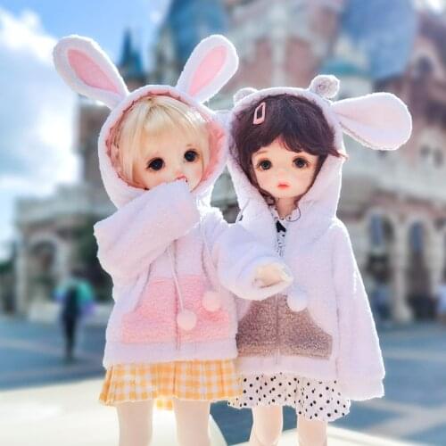 BJD 1/6 baby coat soft animal coat cotton dress Yosd doll clothes Doll accessories