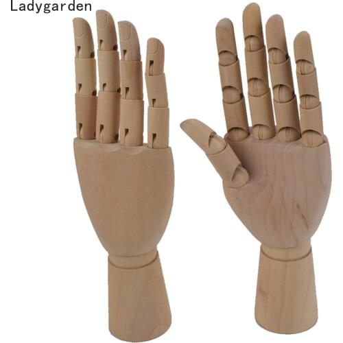 Wooden Hand Model Human Figure Artist Painting Model Mannequin Jointed Doll Flexible Drawing Manikin Wood Sculpture Figurines