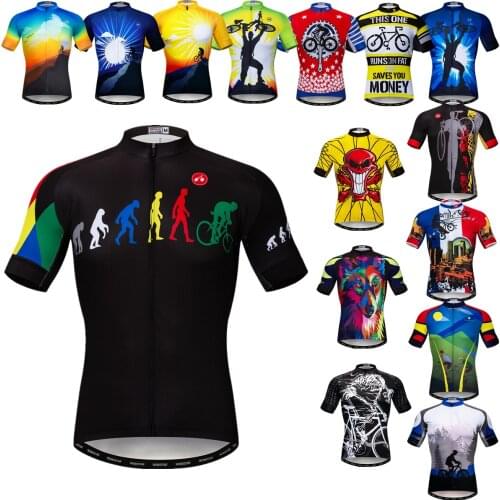 Cycling Jerseys MenBreathable Riding Clothing Short Sleeve Summer mtb Shirts Quick Dry Bike Uniforms