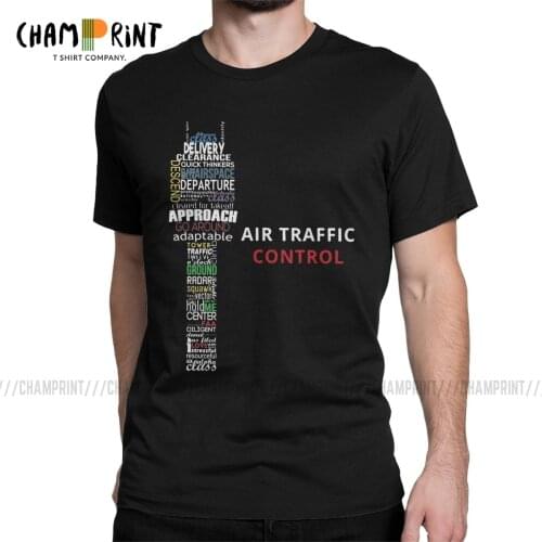 Air Traffic Controller T Shirts Mens Casual T-Shirt Pilot Airplane Aviation Plane Fighter Tee Shirt Short Sleeve Tops Classic