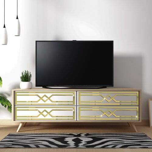 Geometric Pattern Sliver Gold Acrylic Mirror Stickers Wall Sticker Bathroom Living Room Drawer Decor Home Decoration Accessories