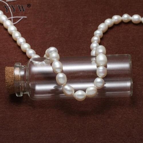 Fine AAA 100% Natural Freshwater Pearl 7-8mm White Rice Shape Loose Cultured Beads For Jewelry Making Diy Bracelet Necklace