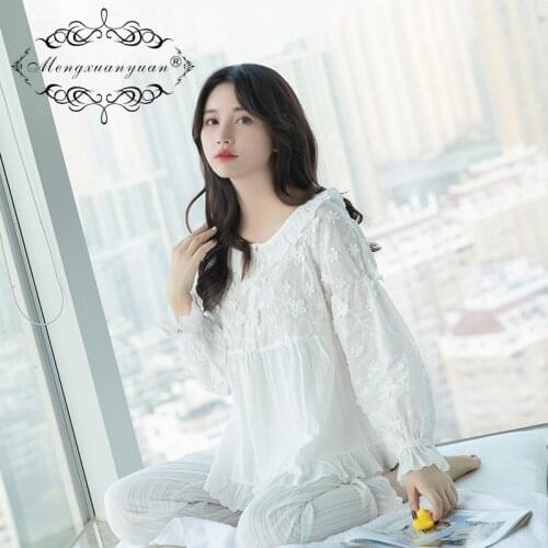 Pure Cotton Maternity Lactation Suit Spring Autumn Breathable Winter Postpartum Pajamas Homewear Casual Nursing Pyjama Sleepwear