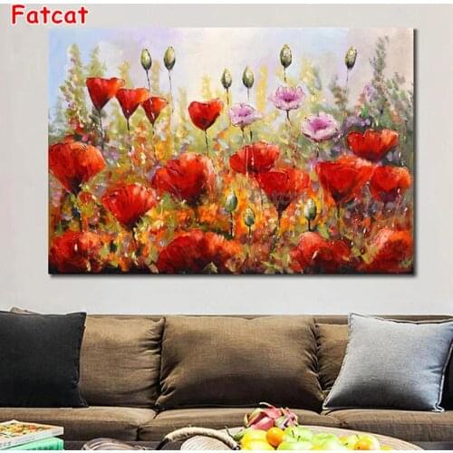 Poppies 5d cross stitch diamond painting full novelty 2021 mosaic art diamond embroidery new Gift living roon decor PP1936