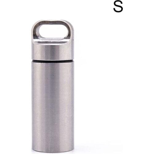 Mini Stainless Steel EDC Sealed Capsule Bottle Multifunctional Pendant Survival A0KA