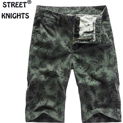 Mens 2021 Summer New Casual Fashion Style Printing Soft Touch Shorts Men 97.5% Cotton Street Knee-Length Beach Shorts