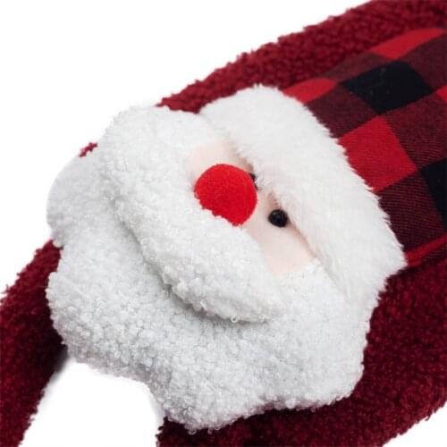 P15D Santa Soft Cashmere Feel Scarf Red Long Scarves Winter Unisex Shawls for Holiday Decorations Christmas Gifts