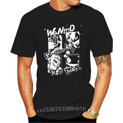 New Persona 5 Wanted Posters Mens T Shirt Black