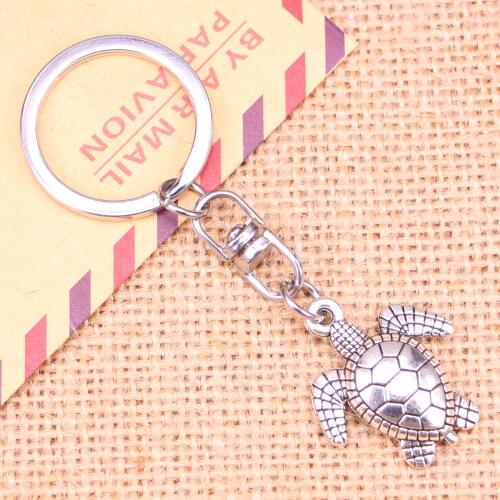 New Fashion Keychain 26*23 mm tortoise turtle sea Pendants DIY Men Jewelry Car Key Chain Ring Holder Souvenir For Gift