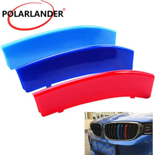 Front Grill 3-color Front Trim Strips Grill Cover Stickers Buckle In The Network To Modify The Decoration Easy Install FOR B/MW