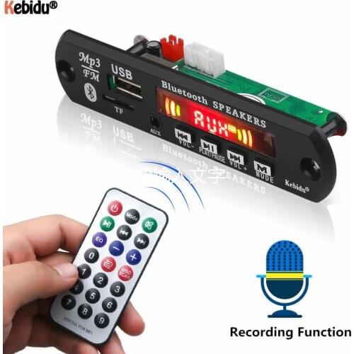 Handsfree WMA Decoder Board Color Screen 2*3W amplifier Bluetooth 5.0 5V 12V Wireless Audio Module Support USB AUX TF FM Radio