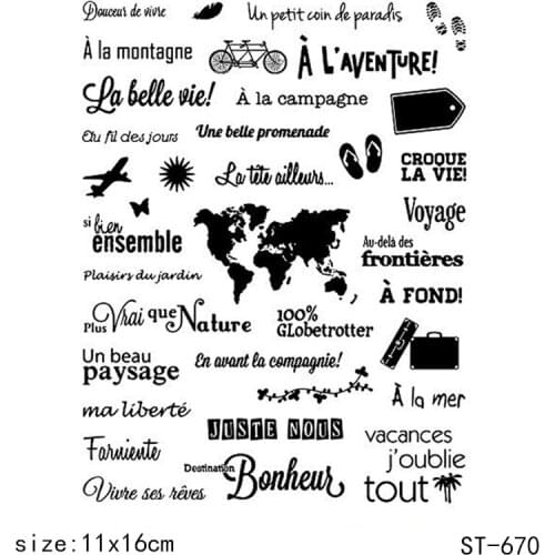 AZSG World style Clear Stamps/Seals For scrapbooking DIY Card Making/Album Silicone Decoration crafts11*16cm