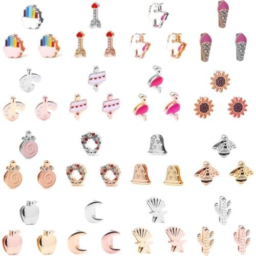 3Pcs/Lot 45 Styles Colorful Design Charm Slide Beads Fits 10mm Stainless Steel Mesh Bracelets For Women Fashion Jewelry Making