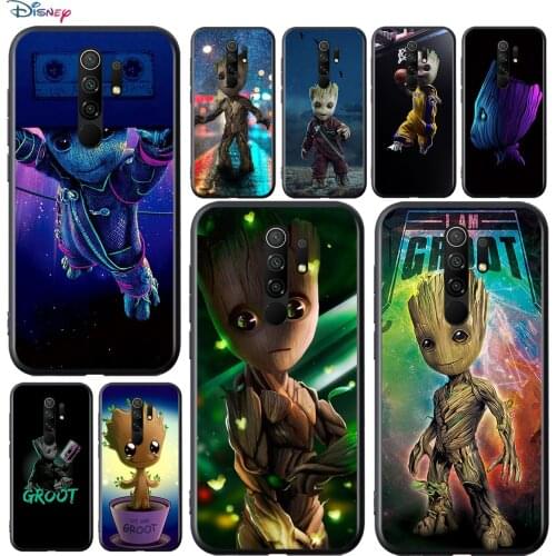 Marvel Super Hero Avengers Groot For Xiaomi Redmi 9A 9C 9 Prime GO 8A 7A 6A 5A 4X S2 Pro Plus Soft TPU Silicone Black Phone Case