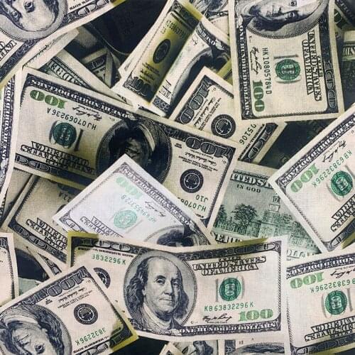 Beautiful 100% Cotton Fabric for Shirt Money US Cash Printing Cloth Patchwork Sewing Material For Diy Dress Baby Clothing