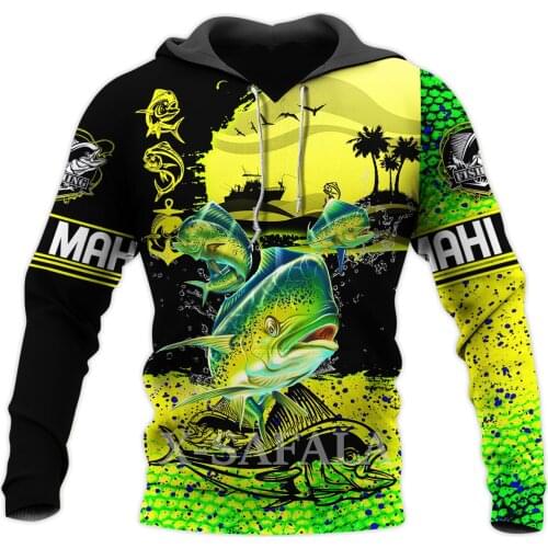 Fishing Love Mahi Mahi Fish 3D Full Print Size Hoodie Man Women Harajuku Outwear Zipper Pullover Sweatshirt Unisex-1