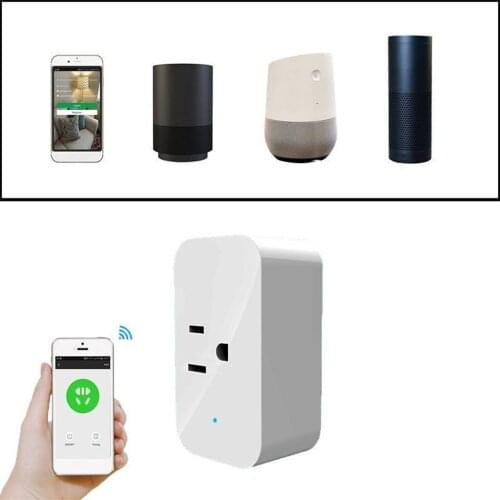 WiFi Smart Plug Smart Outlets Works with Amazon Alexa, Remote Control Power Plugs with Timer Function US Plug