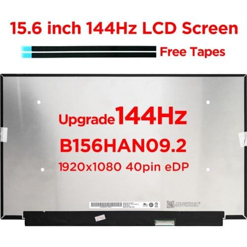15.6" 144Hz Laptop LCD Screen B156HAN09.2 Fit NV156FHM-NY4 LP156WFG-SPP1 For Lenovo Legion 5-15ARH05H S7-15IMH5 40pin eDP