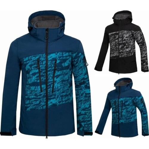 Winter Hiking Fleece Thermal Jacket Men Outdoor Sports Camping Trekking Skiing Coats Climbing Waterproof Softshell Windbreaker