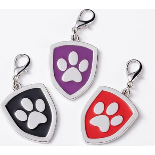 100pcs/lot Zinc Alloy Pet ID Tags Shield Shape Dog Cat Identity Tags Factory Wholesale