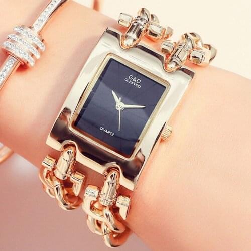2019 G&D Luxury Gold Full Steel Watch Women Watch Fashion OL Lady Commercial Watch Relogio Feminino