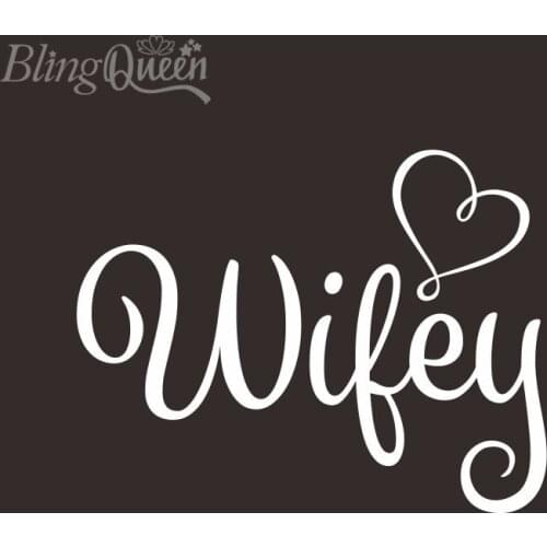 BlingQueen 12PCS/LOT Heat Transfer Vinyl Reflective Patches Stickers Iron On Transfers Wifey Design