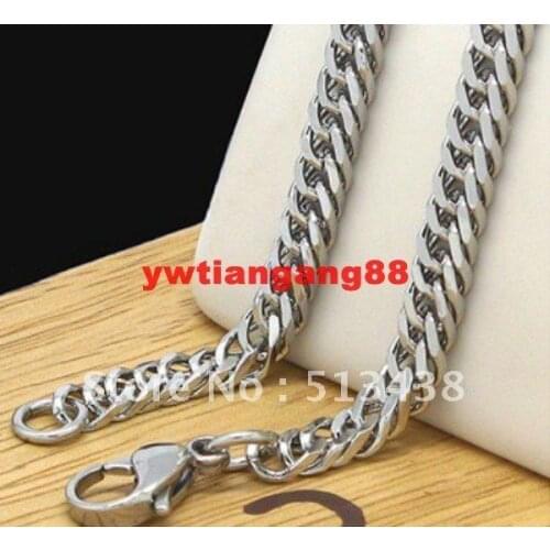 10pcs lot mens&boy cut polishing Stainless Steel 6mm cowboy chain necelace,21.6'' , fiance Thanksgiving ,Christmas gifts