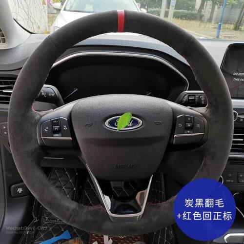 Hand-Stitch steering wheel cover for Ford Mondeo Focus Escort Kuga Edge Taurus Fiesta ST Explorer Escape Windstar Auto Interior
