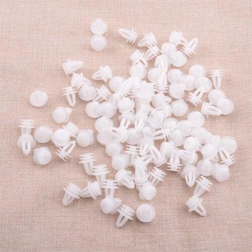 CITALL Universal 100Pcs White Door Panel Trim Push Pin Rivet Clip Fastener Retainer Remover for 8.3mm Hole Diameter