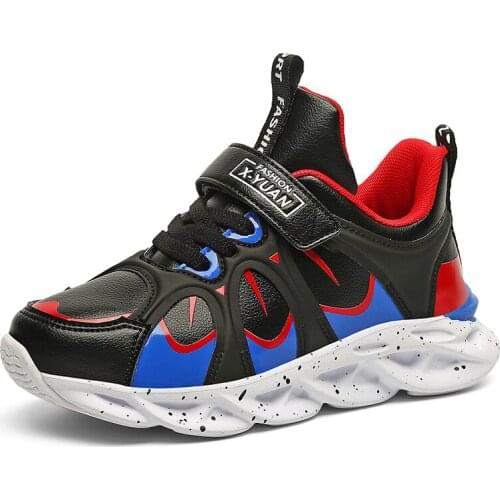 SKOEX Kids Boys Fashion Sneakers Lightweight Leather Boys Sport Running Shoes Youth Children Casual Tennis Shoes Tenis Infantil