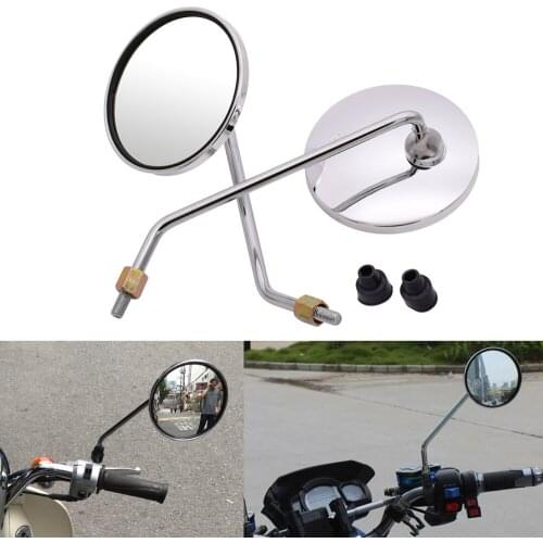For Kawasaki ZX14R Z1000SX Z750 Z1000 Z650 Z900 Z800 Motorcycle rearview mirror round mirror motorcycle long stem accessories