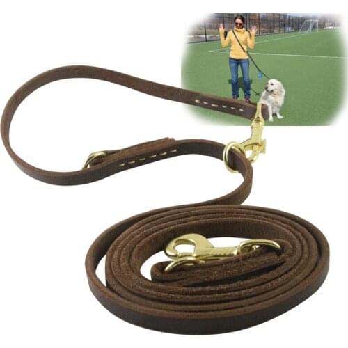 Dog Collar Rope Leash Harness Belt Lead Pet Multi-function Leather Leash Rope 2.5m