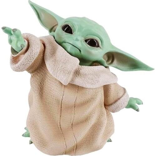 Disney Star Wars Baby Yoda Grogu Action Figure Model Dolls Collection The Mandalorian Cute Yoda Flower Pot Toys For Childrens