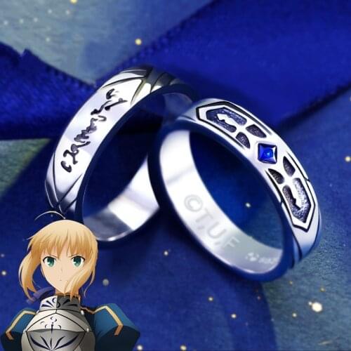 Fate Stay Night Saber Ring Sliver S925 Sterling Jewelry Game Anime Chararcter Fate Saber Figure Model