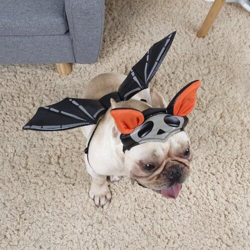 Cat Dog Costume Halloween Cat Bat Wings Hat Cap Pet Bat Costume Dress Costume Outfit Wing for Small Dogs Cats Accessories
