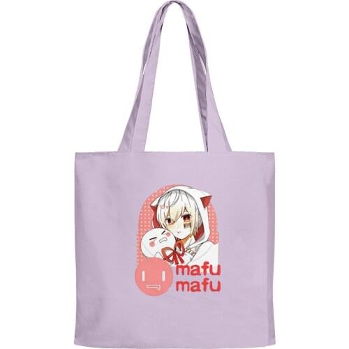Mafumafu Hip Hop Handbags Cloth Canvas Tote Bag Print Shopping Bags Reusable Shoulder Shopper Bags Casual Pacakge