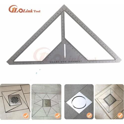 Multifunctional Floor Drain Carpenter Measuring Tool Stainless Steel Angle Ruler Woodworking Gadget Depth Measurement