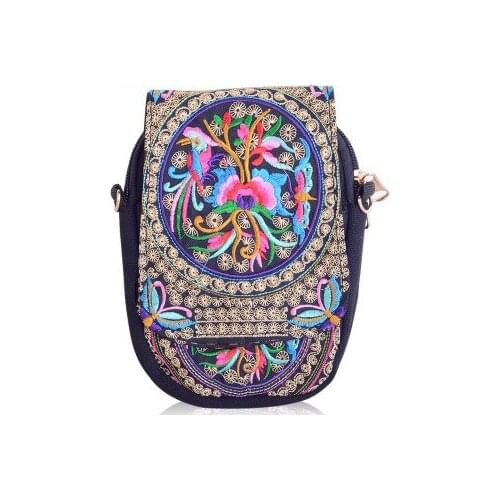 Fashion National embroidery women shopping handbags!Nice floral embroidery women small shoulder bags All-match canvas Carrier