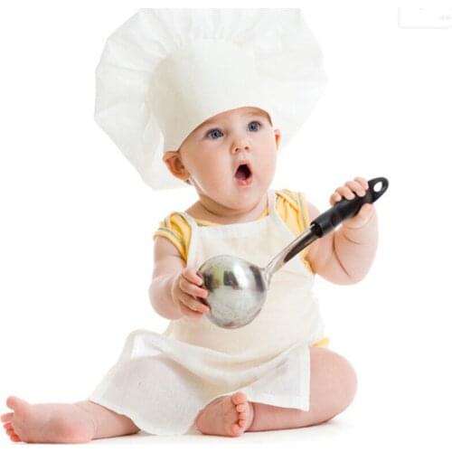 New Chef Style Baby Boys Girls Clothing Set Accessories For Newborn Photography Prop Hat+Clothes Outfit Baby Photo Fotografia