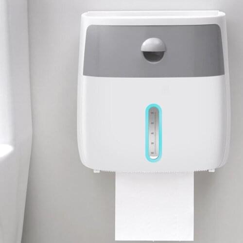 Wall Mounted Double-layer Toilet Paper Holders Shelf Waterproof Bathroom Toilet Tissue Box Sanitary Napkin Storage Boxes Shelf