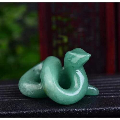Natural Crystal Animals Hand Carved Snake Shape Wicca Quartz Stone Crafts For Home Decoration And Gift
