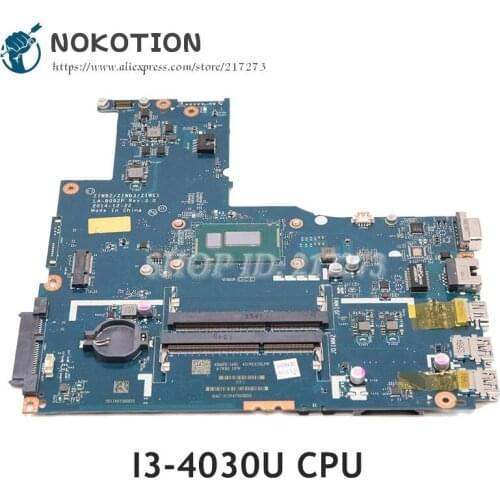NOKOTION 5B20G45170 ZIWB2 ZIWB3 ZIWE1 LA-B092P For Lenovo IdeaPad B50-70 laptop motherboard DDR3L SR1EN I3-4030U CPU