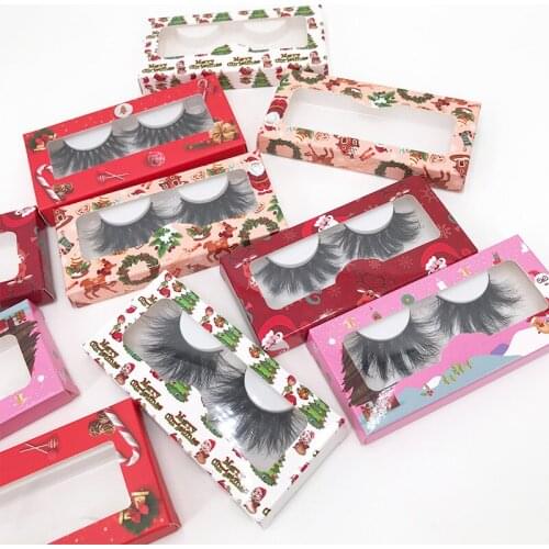 New Christmas Lash Box 3D Mink Lashes Packaging Boxes Custom Logo Empty Lash Box
