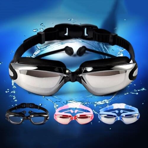Adult Swimming Goggles Waterproof Silicone Goggles Can Wear Swimming Goggles for Myopia Anti-fog Plating High-definition Glasses