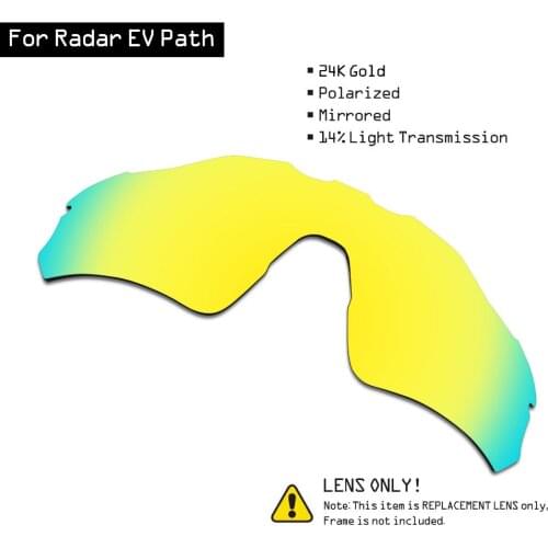 SmartVLT Polarized Sunglasses Replacement Lenses for Oakley Radar EV Path - 24K Gold