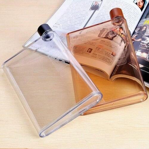 Portable And Portable Plastic Transparent Flat Paper Water Bottle Outdoor Tea And Beverage Storage Appliance