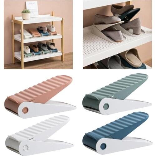 Durable Adjustable Shoe Organizer Footwear Support Slot Space Saving Cabinet Closet Stand Shoes Hanger Storage Rack Shoebox